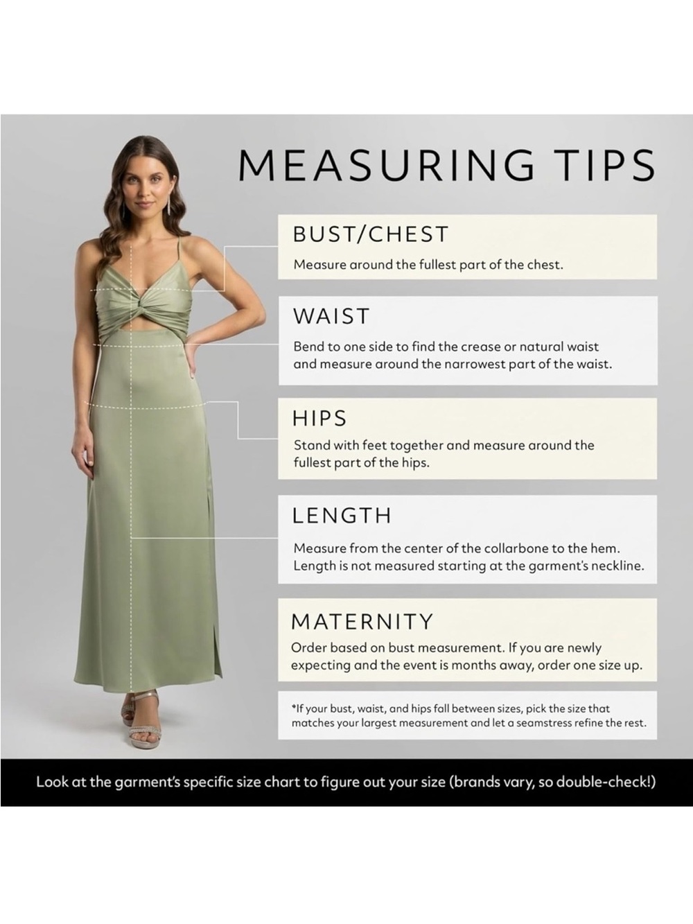 David's Bridal Sage Green Twist-Front Cutout Maxi Dress - Picture 4 of 5